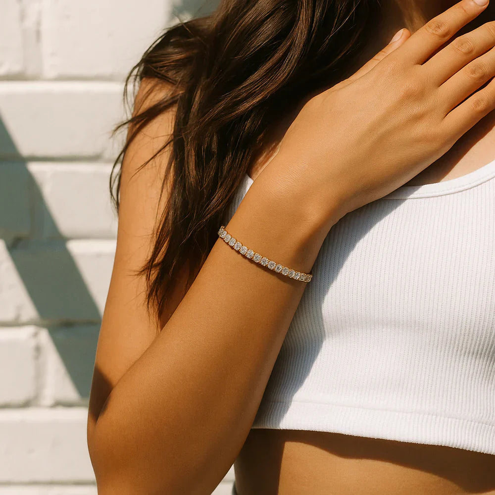 Gold Plated Moissanite Tennis Bracelet