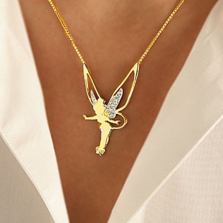 Gold Fairy Pendant Necklace