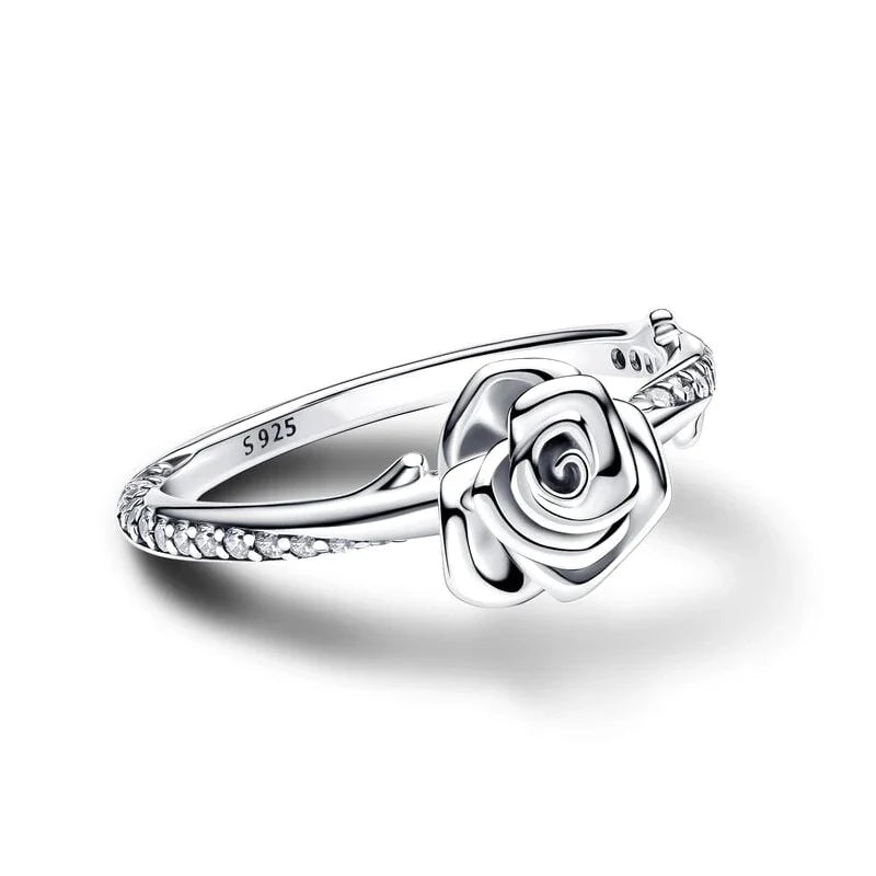 Vintage Sterling Silver Rose Bloom Ring