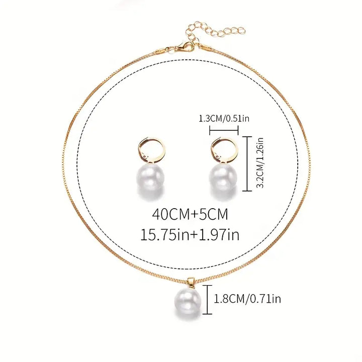 Golden Grace Pearl Jewelry Set