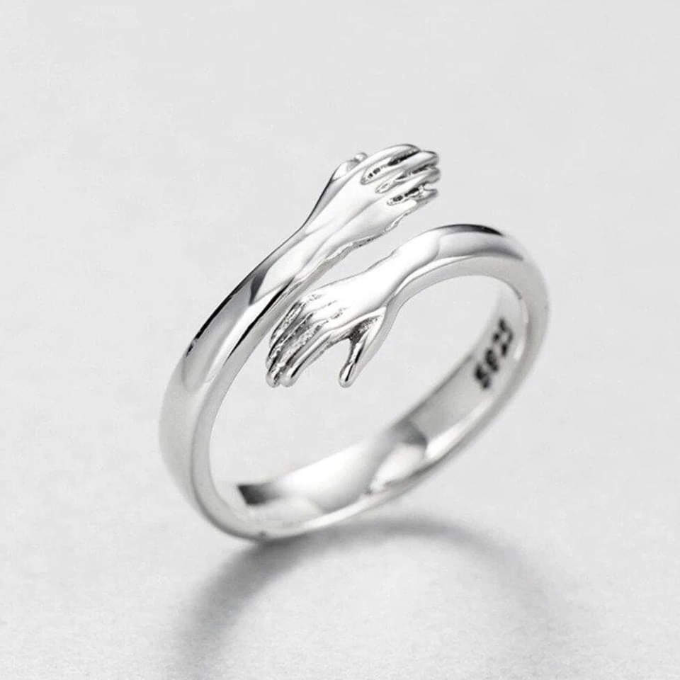 925 Silver Cuddle Gifting Ring with Customizable Fit