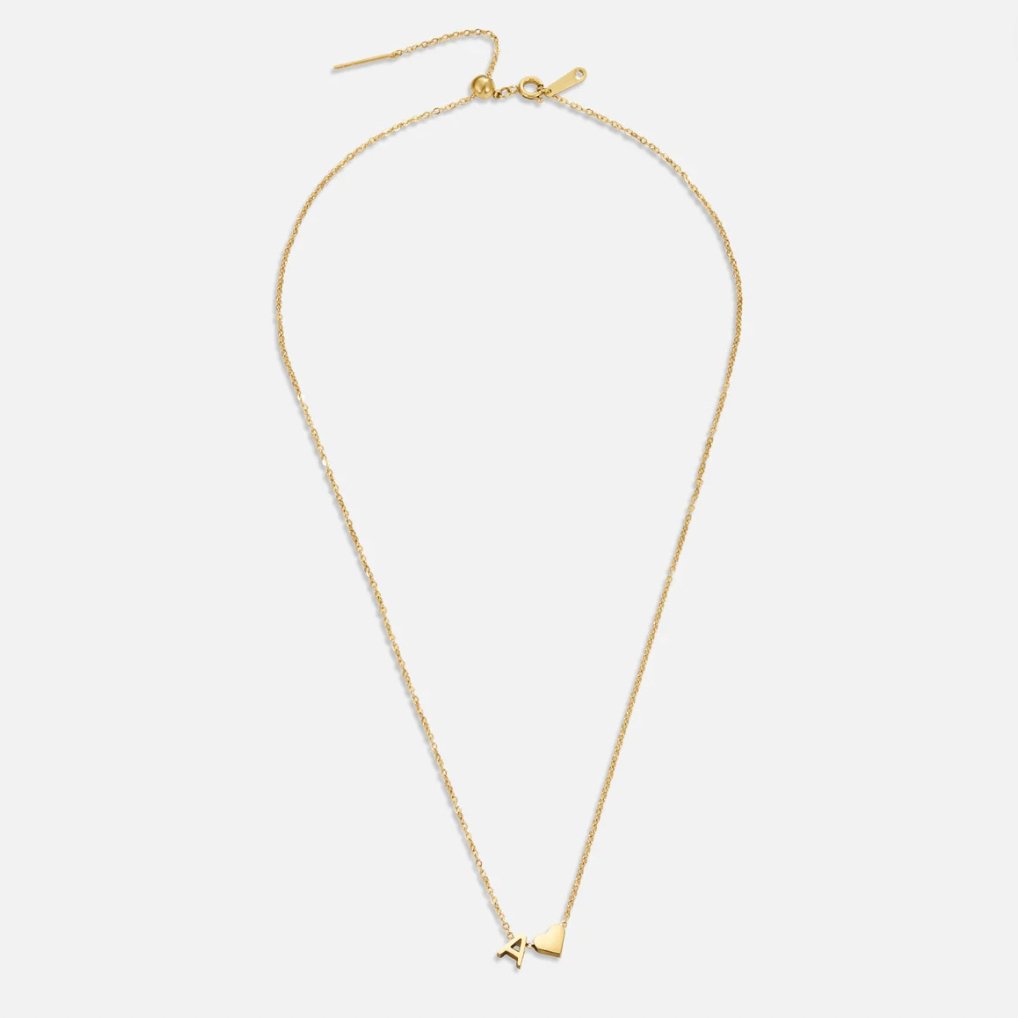 Timeless Initial Necklace with Heart Charm